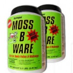 “Moss-B-ware” DESCRIPTION  Destroying and preventing moss can extend the life of roofs and improve the condition of patios and walkways. Moss B Ware® products will not stain roofs or corrode aluminum and galvanized gutters, when used as directed. And if applied from this shaker container, no other equipment is necessary.  {Sold @ these fine stores: Home Depot, Lowes, Fred Myers, Ace Hardware, Coastal Farm & Ranch, and most hardware / lawn & garden stores!}